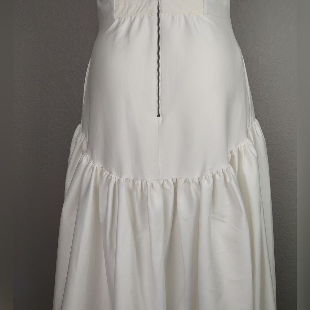 Alice + Olivia Diana Off White Sleeveless Structured Midi Dress Size 14 - Picture 12 of 16